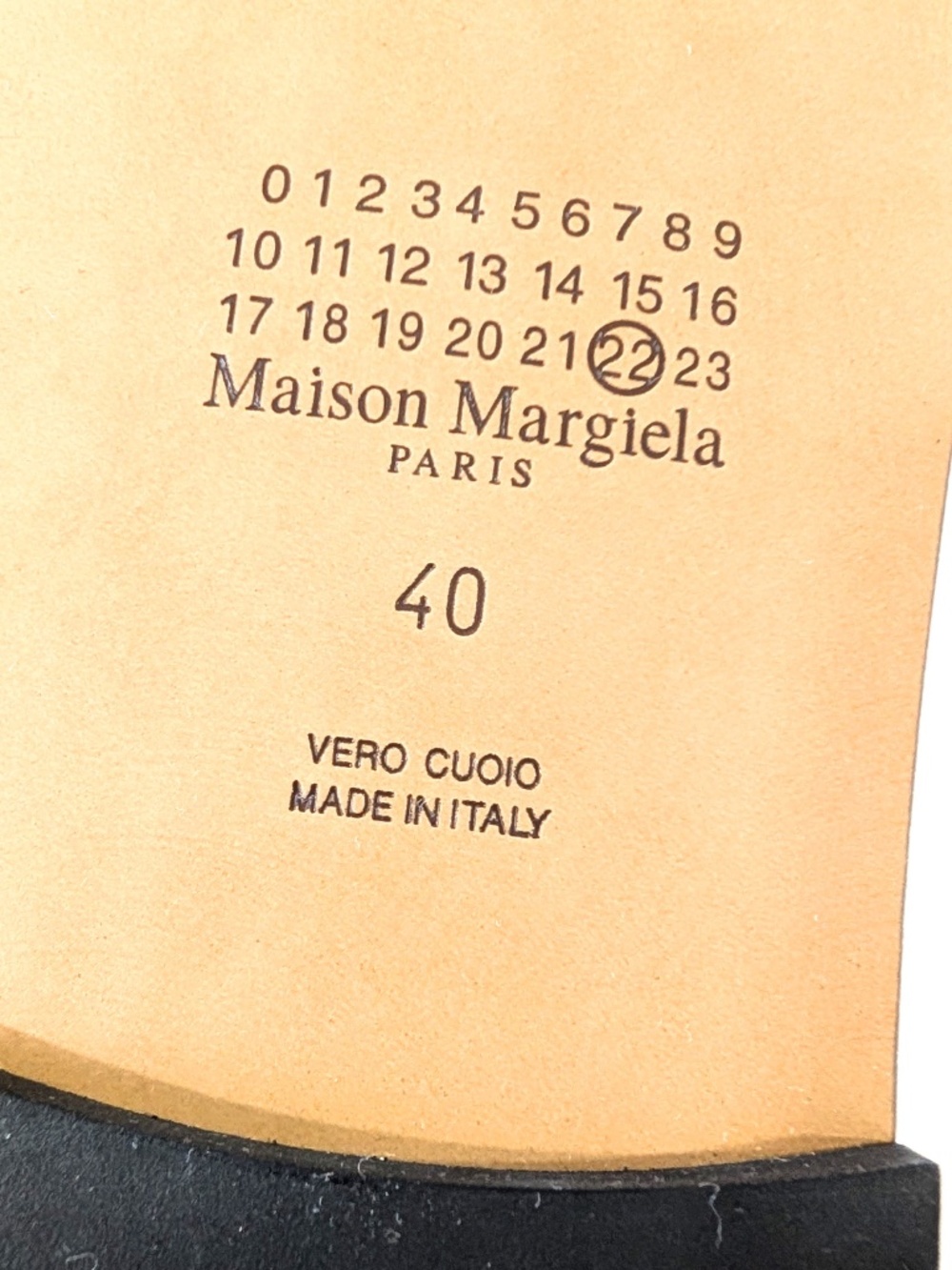 Maison Margiela Tabi Numbers Crossed Leather Sandals Black Slide 40 NIB $1250 - Picture 17 of 17